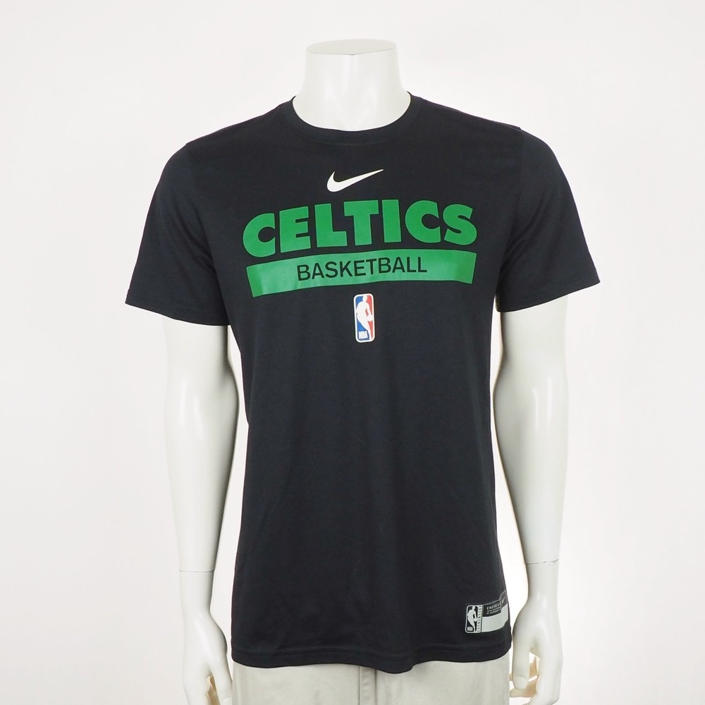 Nike Boston Celtics Practice Tee Shirt Mens Large Black Crew NBA Basketball Team